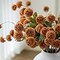 Artificial Flowers Bulk Small Faux Chrysanthemums with Stems Floral- Burnt Orange
